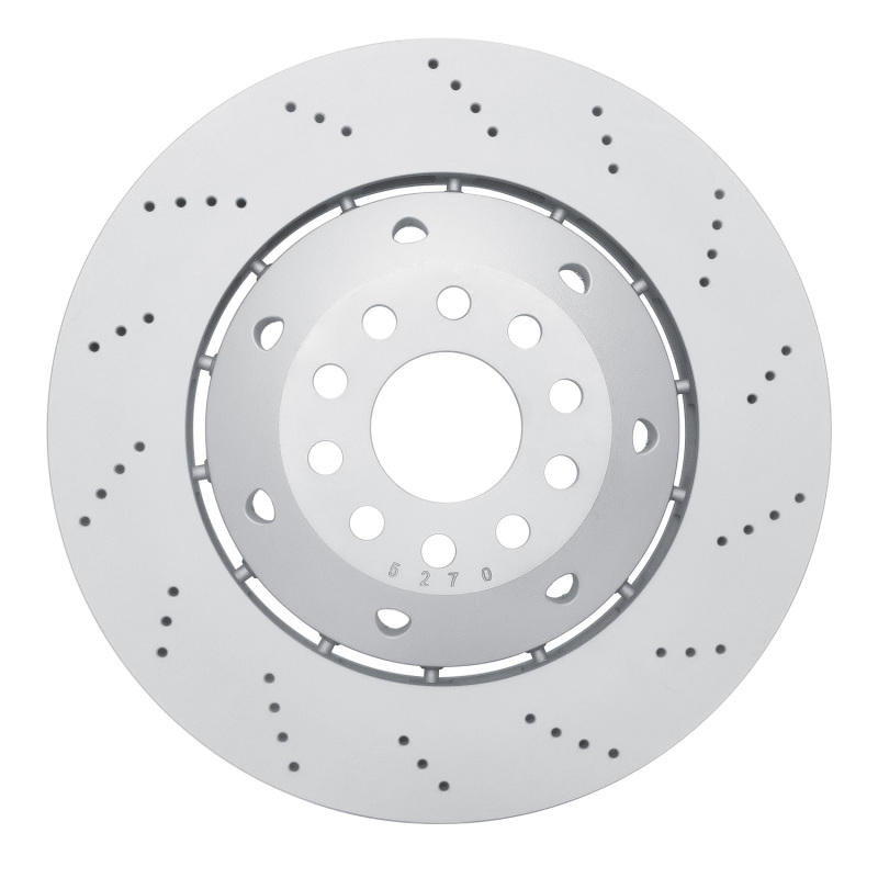 Audi RS6 Brake Rotor (1) - Front Right - R1 Concepts - Drilled Carbon Alloy GeoMET - `03-`04